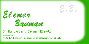 elemer bauman business card